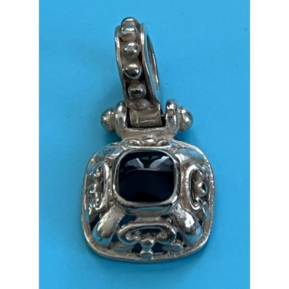 Sterling Silver & Black Stone Pendant Charm